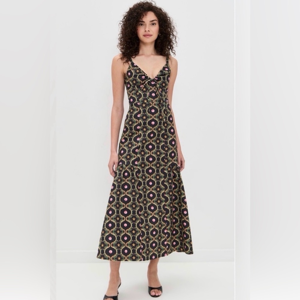 NWT Hill House Millie Dress in Black Cisco Trellis XS